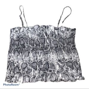 Snakeskin Tube Top w/Straps and Tie in the Middle
